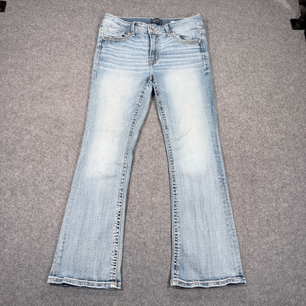 Daytrip Virgo Bootcut Jeans Light Wash Low Rise Flap Pocket Size 27S
